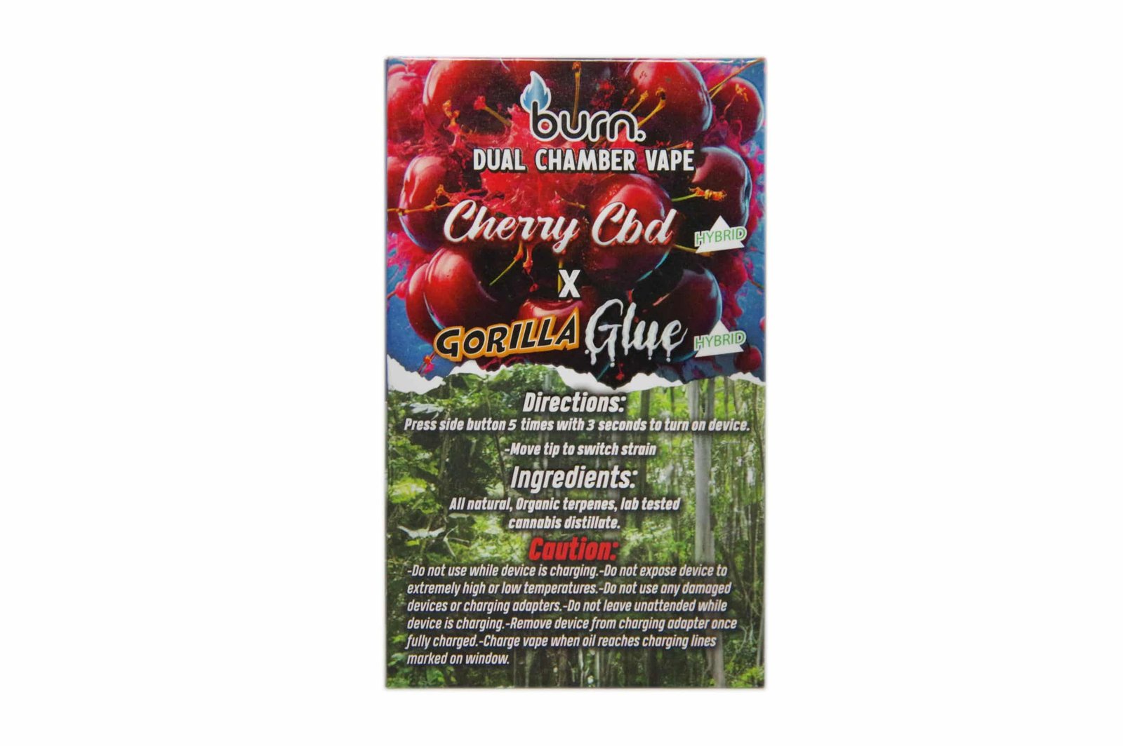 burn-extracts-dual-chamber-disposable-vape-cherry-cbd-gorilla-glue-33-gram - Image 2