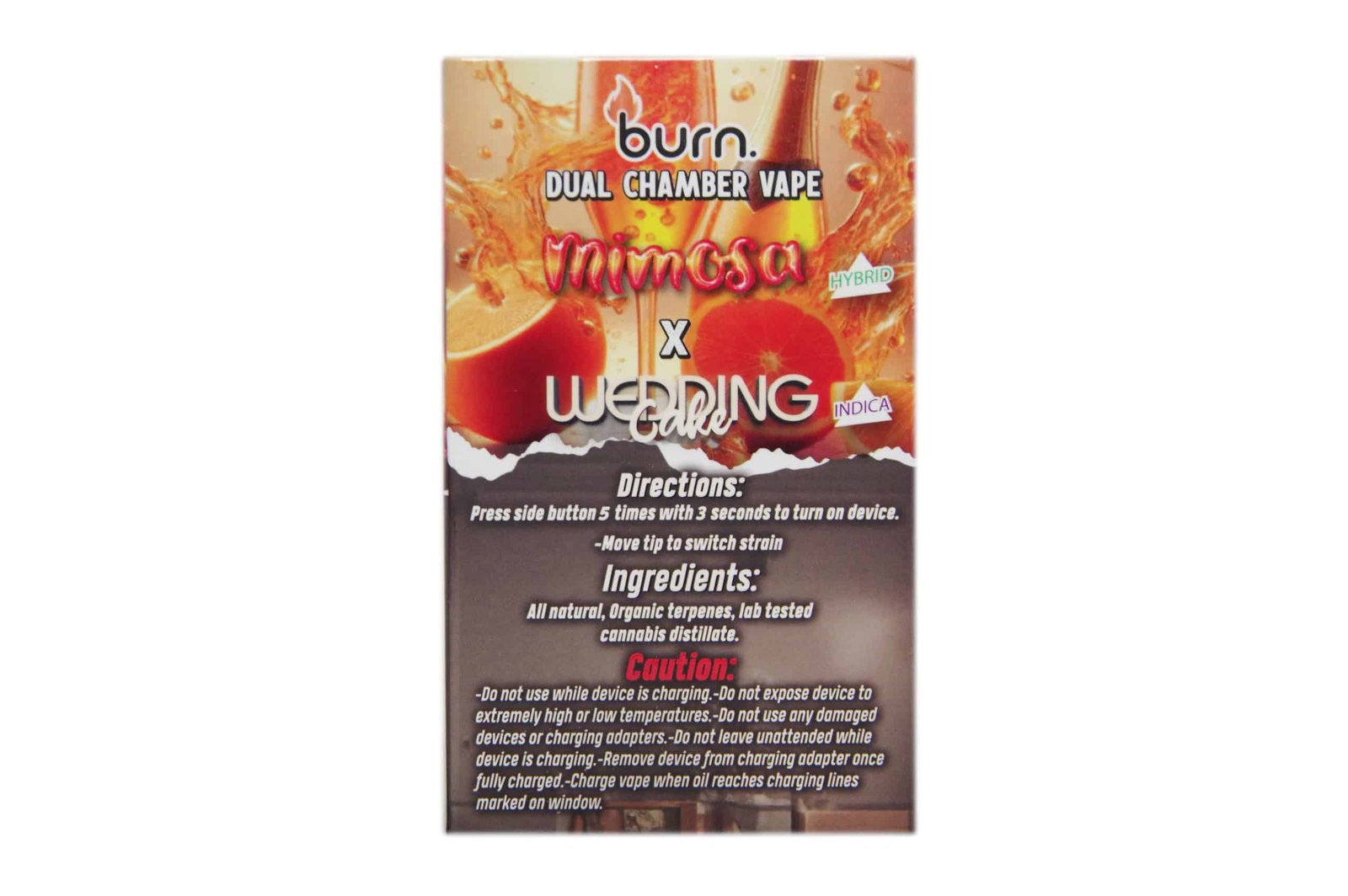 burn-extracts-dual-chamber-disposable-vape-mimosa-wedding-cake-33-gram - Image 2